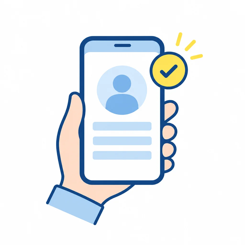 スマホでプロフィールを登録する手元